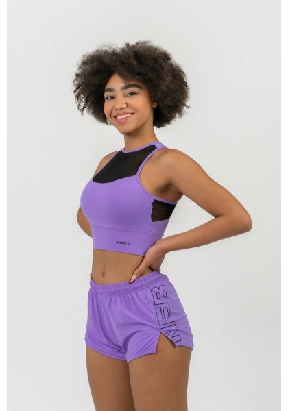NEBBIA FIT Activewear vyztužená sportovní podprsenka lila
