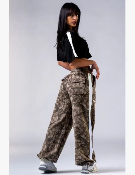NEBBIA Oversized tepláky POWER camo bledé
