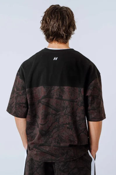 NEBBIA Oversized triko POWER camo tmavé 2