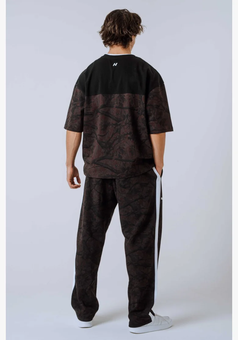 NEBBIA Oversized triko POWER camo tmavé
