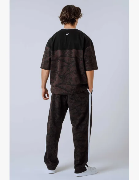NEBBIA Oversized triko POWER camo tmavé