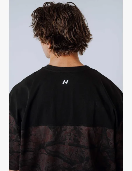 NEBBIA Oversized triko POWER camo tmavé