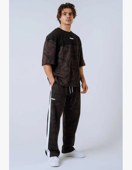 NEBBIA Oversized triko POWER camo tmavé