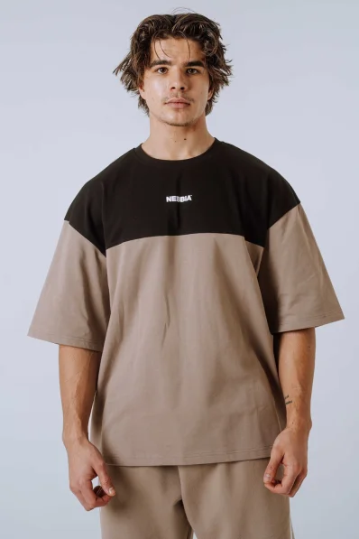 NEBBIA Oversized triko POWER béžové