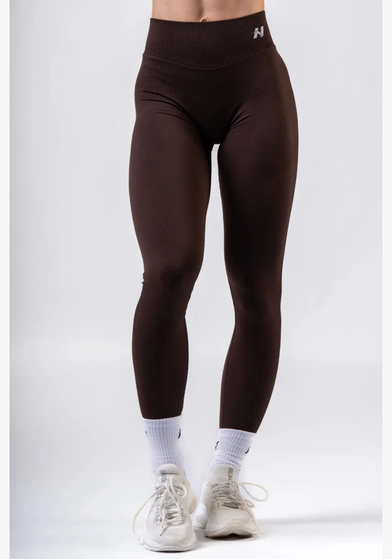 NEBBIA High-waist push-up legíny POWER hnědé