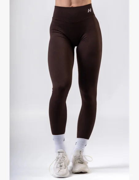 NEBBIA High-waist push-up legíny POWER hnědé