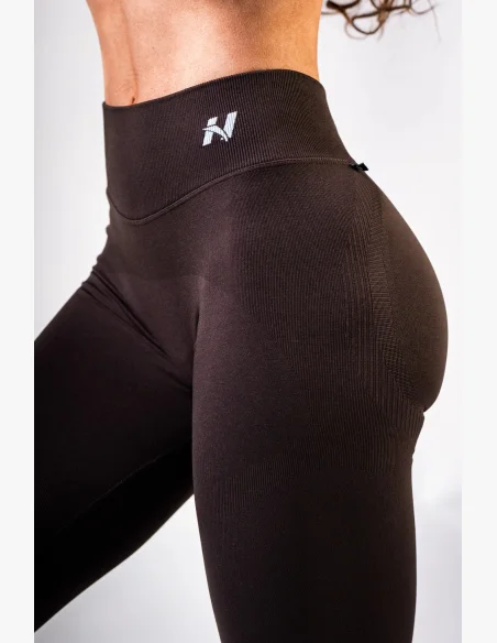 NEBBIA High-waist push-up legíny POWER hnědé