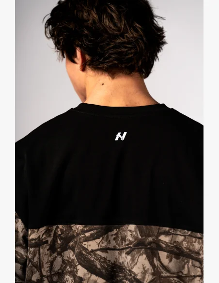 NEBBIA Oversized triko POWER camo bledé