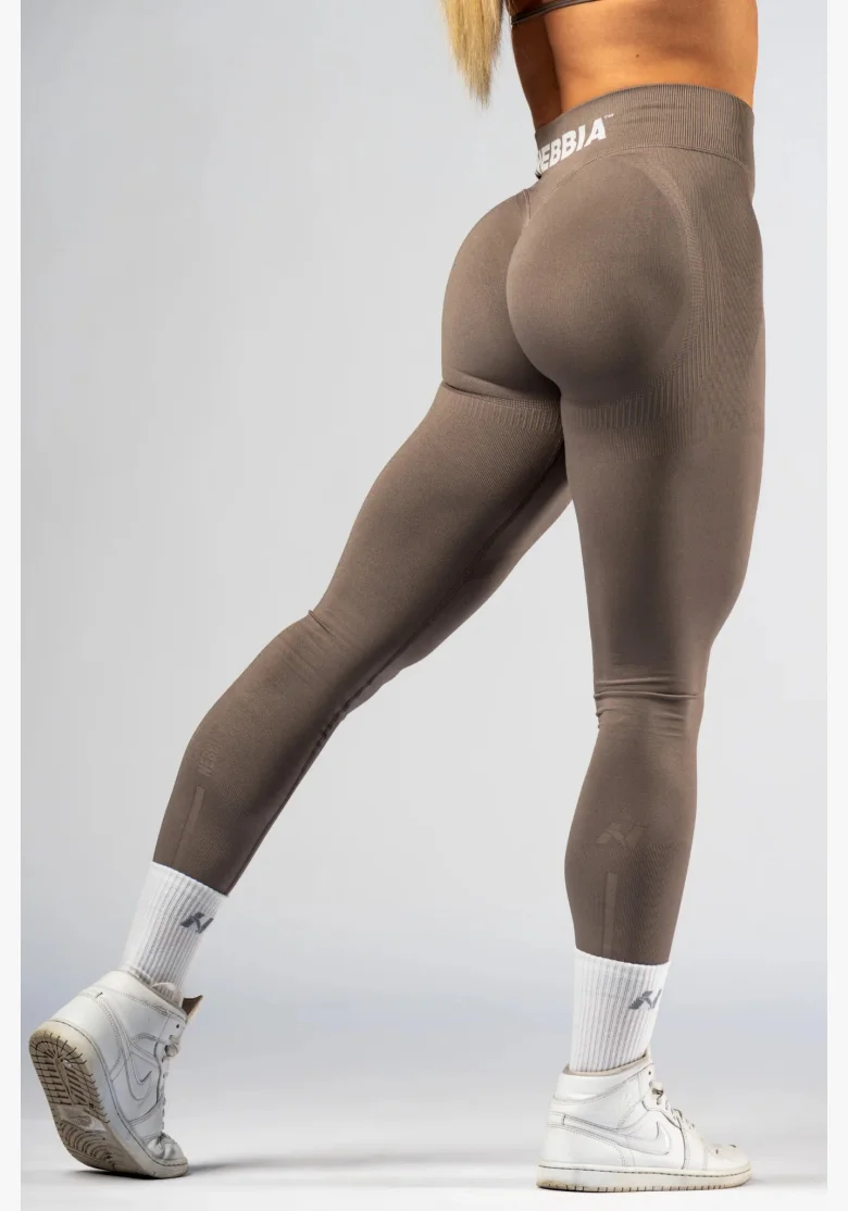 NEBBIA High-waist push-up legíny POWER béžové
