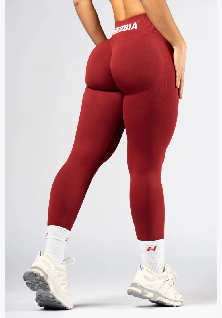 NEBBIA High-waist push-up legíny POWER  červené