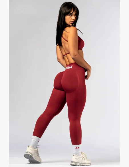 NEBBIA High-waist push-up legíny POWER  červené