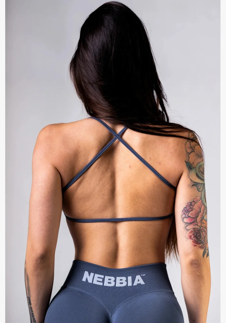 NEBBIA Open-back sportovní podprsenka POWER šedá