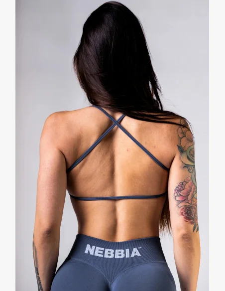NEBBIA Open-back sportovní podprsenka POWER šedá