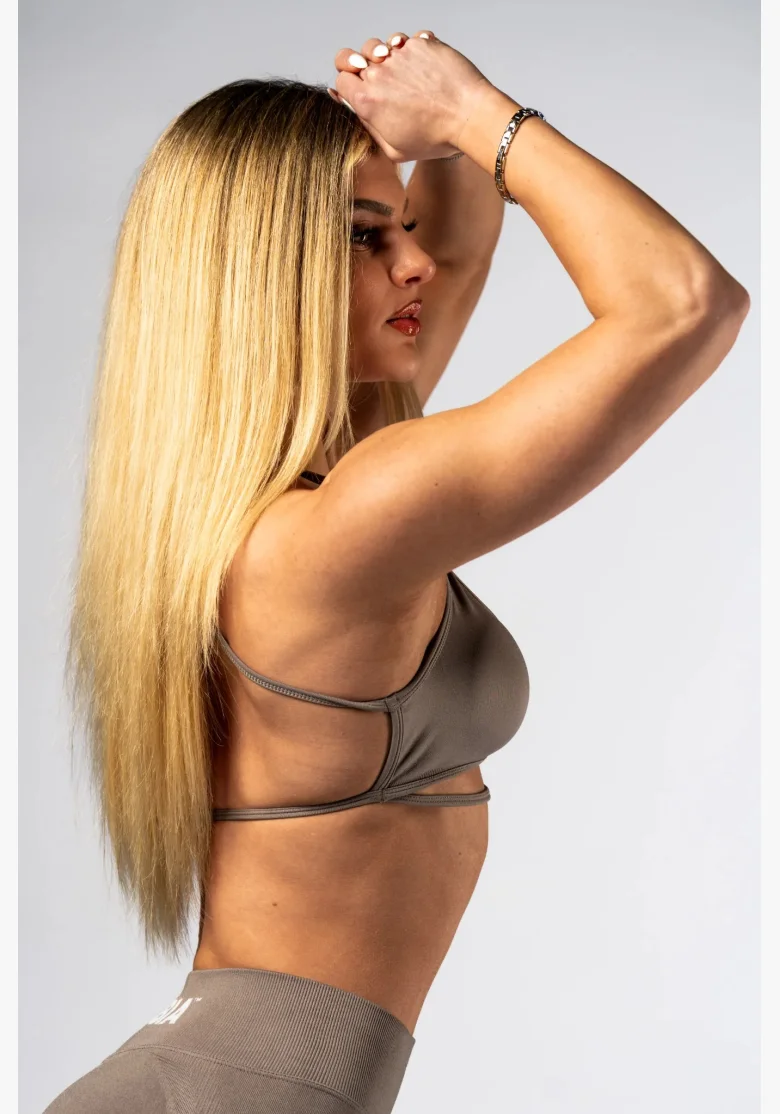 NEBBIA Open-back sportovní podprsenka POWER béžová