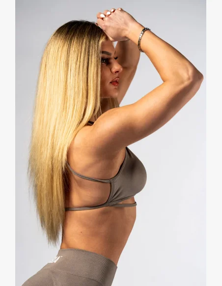 NEBBIA Open-back sportovní podprsenka POWER béžová