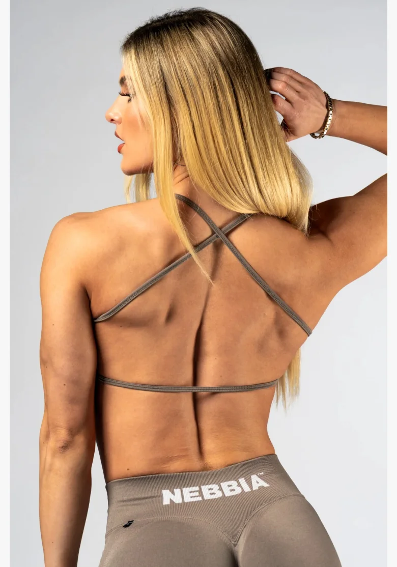 NEBBIA Open-back sportovní podprsenka POWER béžová