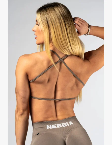 NEBBIA Open-back sportovní podprsenka POWER béžová