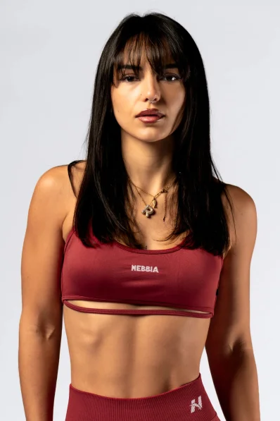 NEBBIA Open-back sportovní podprsenka POWER červená