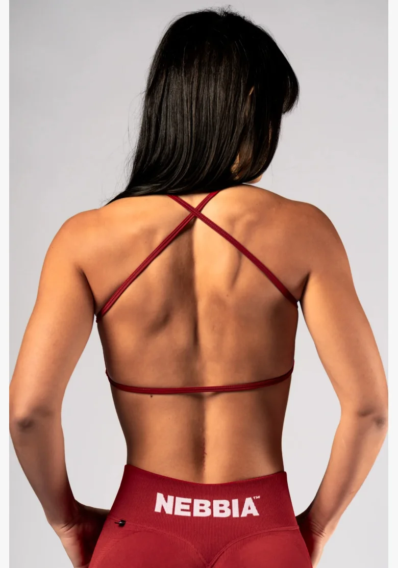 NEBBIA Open-back sportovní podprsenka POWER červená