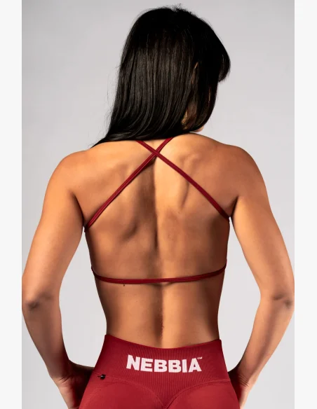 NEBBIA Open-back sportovní podprsenka POWER červená