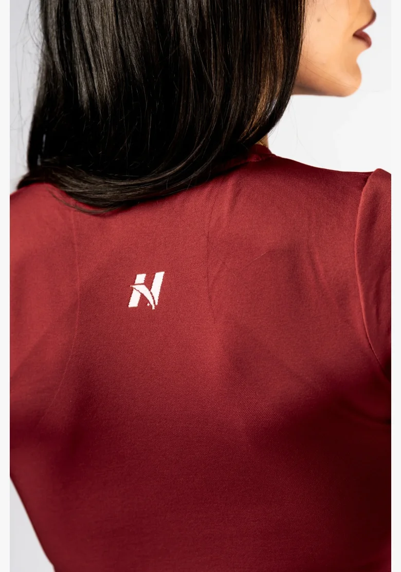 NEBBIA Seamless crop top s krátkým rukávem POWER červený