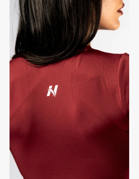 NEBBIA Seamless crop top s krátkým rukávem POWER červený
