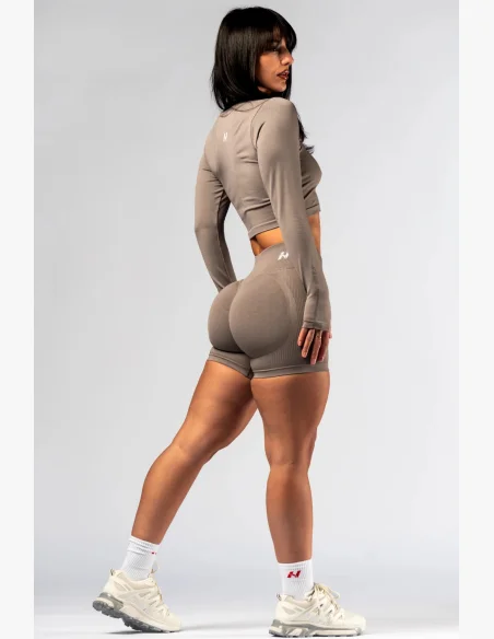 NEBBIA High-waist push-up šortky POWER béžové