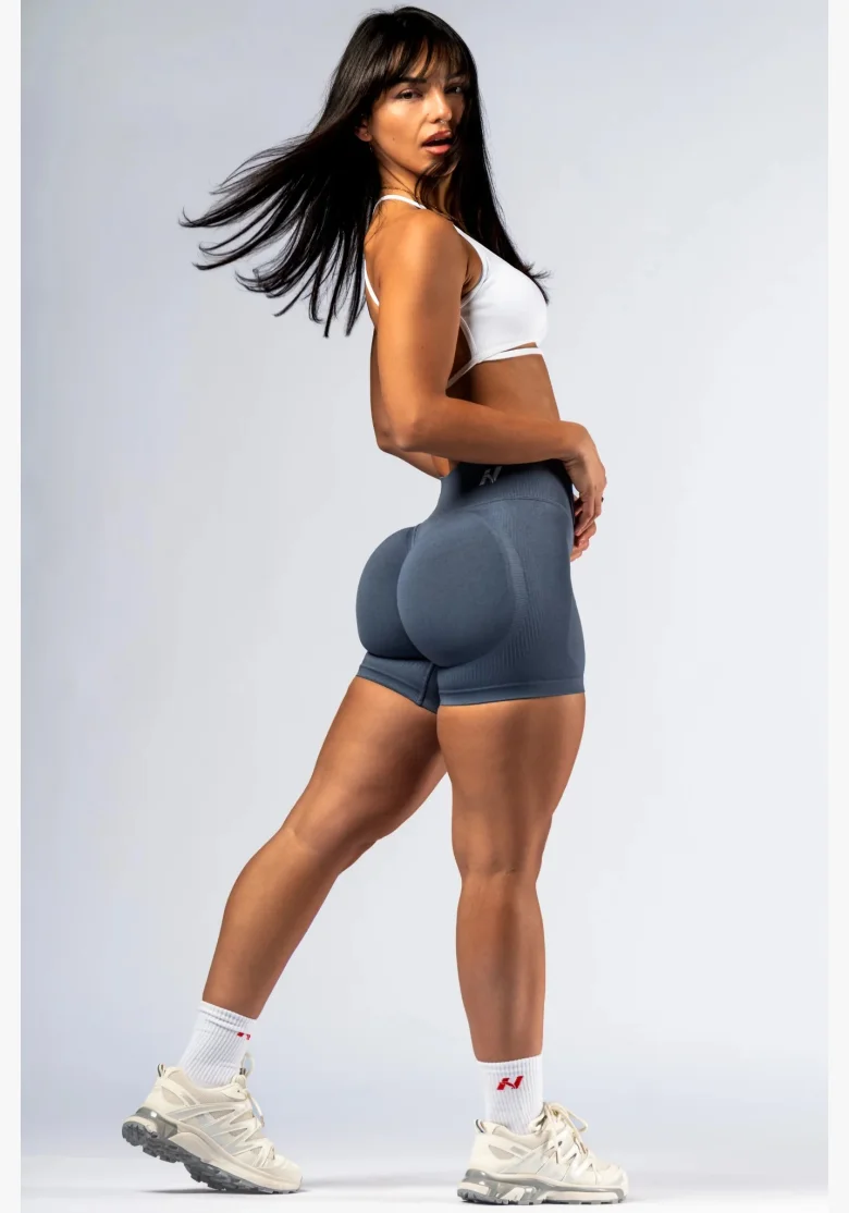 NEBBIA High-waist push-up šortky POWER šedé