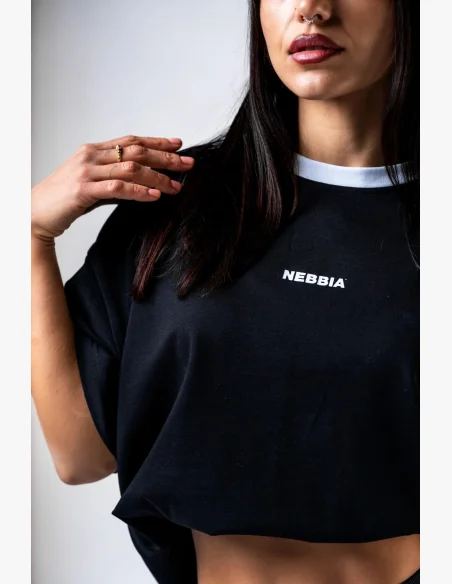NEBBIA Relaxed fit tričko POWER černé