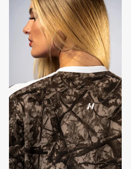 NEBBIA Relaxed fit tričko POWER camo béžové