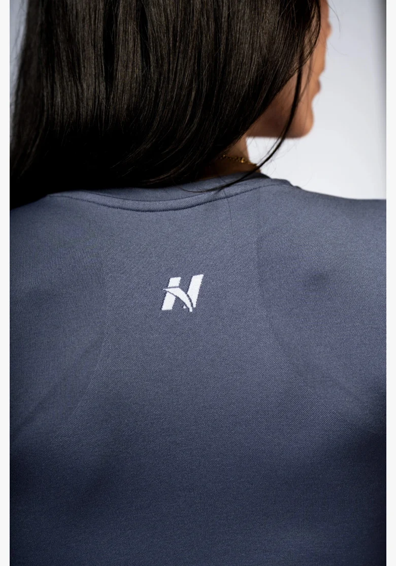 NEBBIA Seamless crop top s dlouhým rukávem POWER šedý