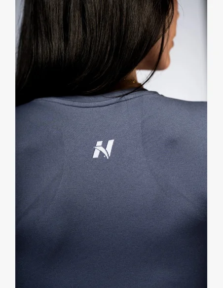 NEBBIA Seamless crop top s dlouhým rukávem POWER šedý
