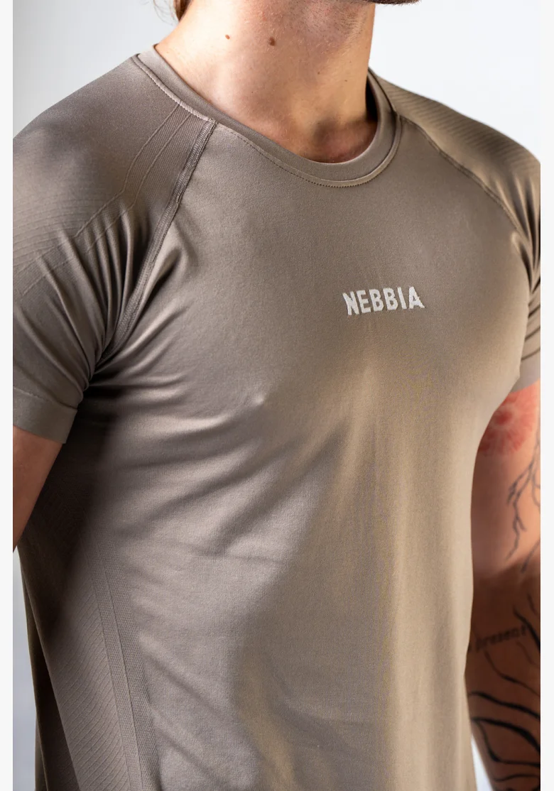 NEBBIA  Seamless tričko s krátkým rukávem POWER béžové