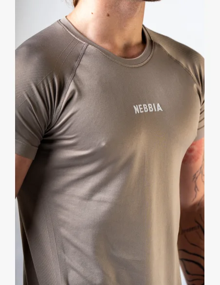 NEBBIA  Seamless tričko s krátkým rukávem POWER béžové