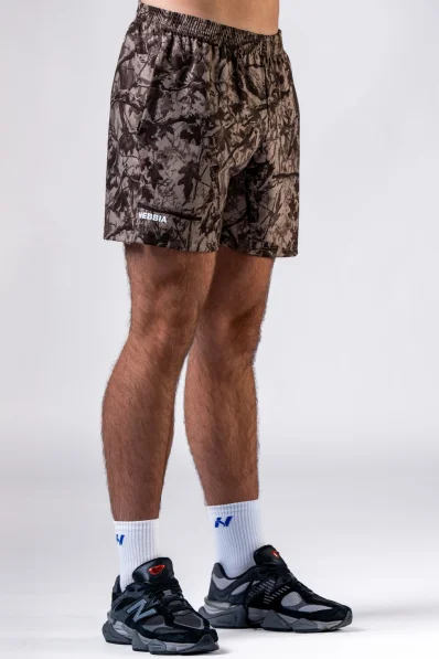 NEBBIA Tréninkové šortky POWER camo bledé