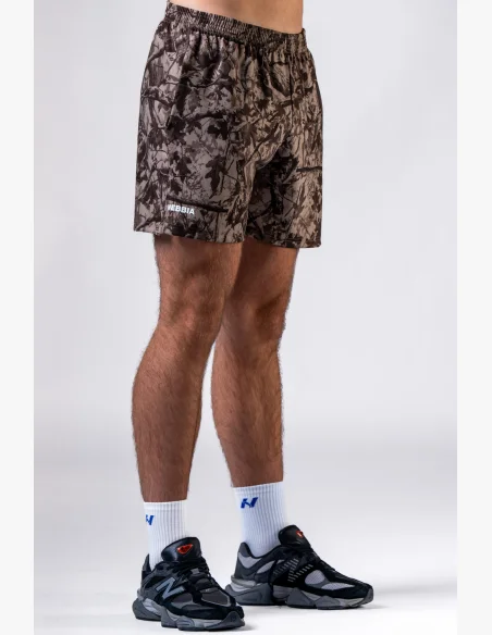NEBBIA Tréninkové šortky POWER camo bledé