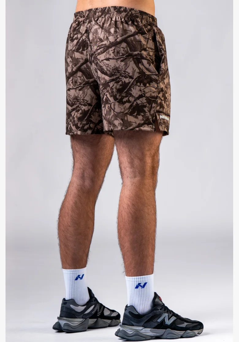 NEBBIA Tréninkové šortky POWER camo bledé