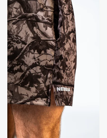 NEBBIA Tréninkové šortky POWER camo bledé