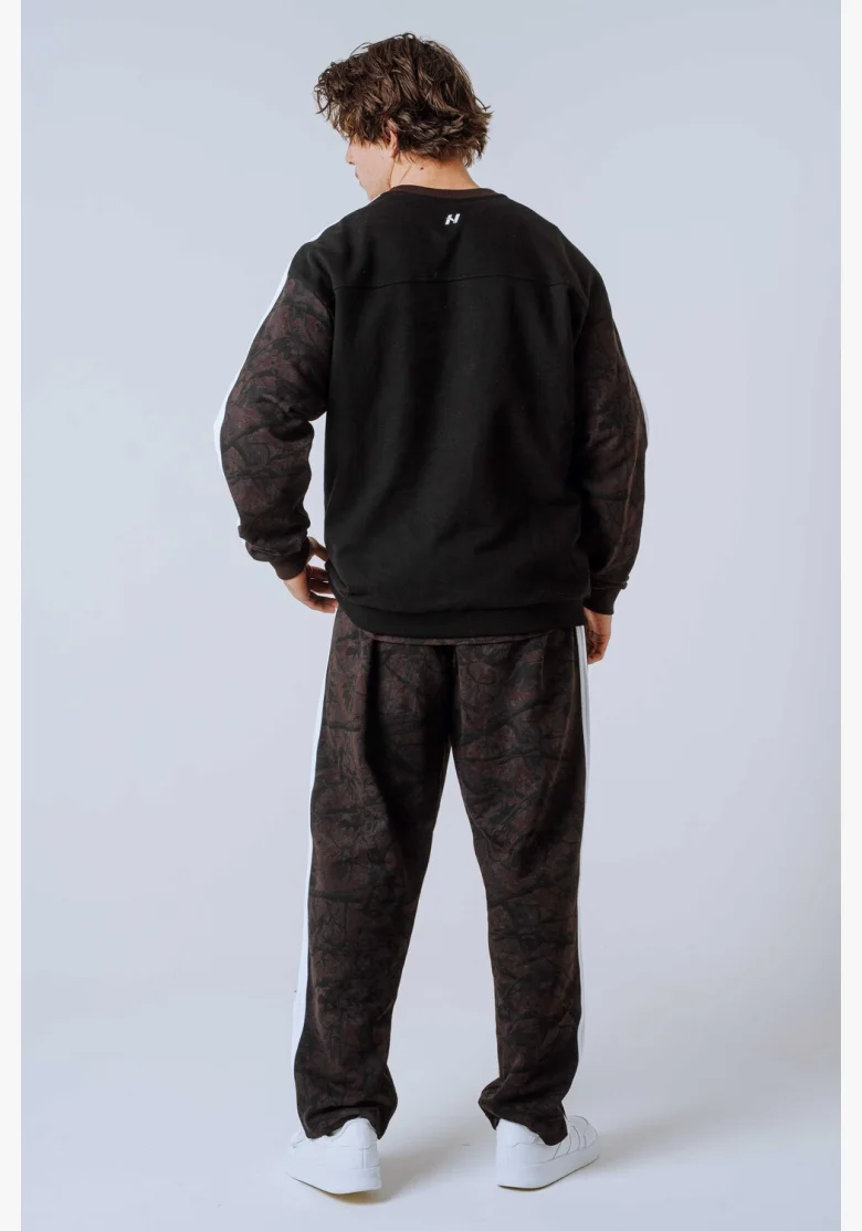 NEBBIA Relaxed fit mikina POWER camo tmavá