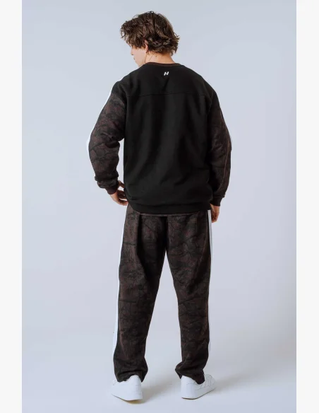 NEBBIA Relaxed fit mikina POWER camo tmavá