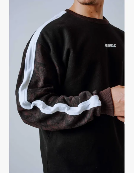 NEBBIA Relaxed fit mikina POWER camo tmavá