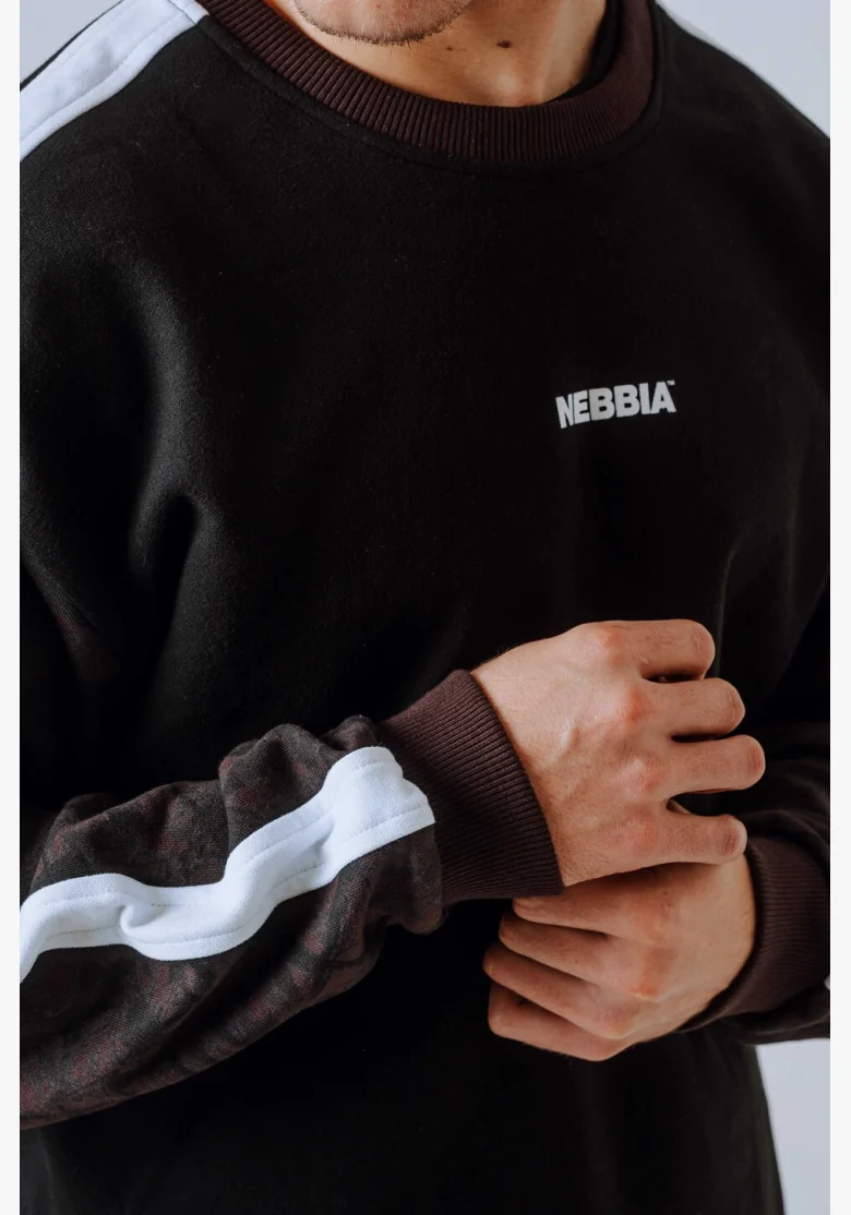 NEBBIA Relaxed fit mikina POWER camo tmavá