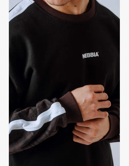 NEBBIA Relaxed fit mikina POWER camo tmavá