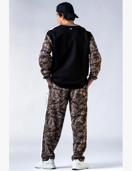 NEBBIA Relaxed fit mikina POWER camo bledé