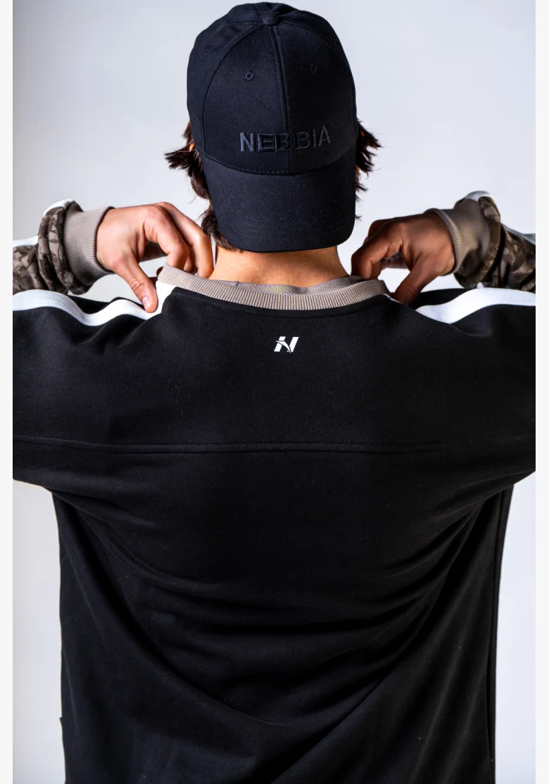NEBBIA Relaxed fit mikina POWER camo bledé
