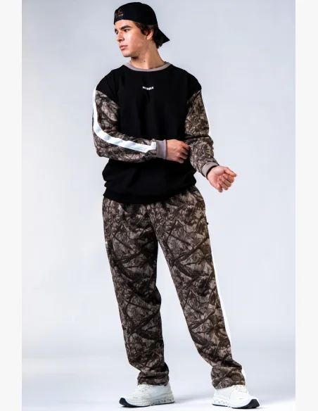 NEBBIA Relaxed fit mikina POWER camo bledé