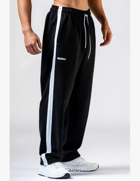 NEBBIA Relaxed fit tepláky POWER černé