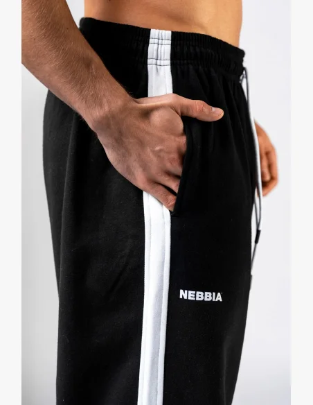 NEBBIA Relaxed fit tepláky POWER černé