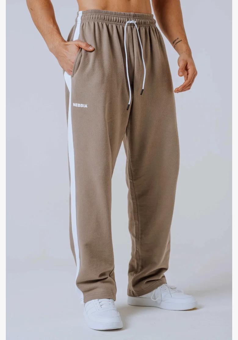 NEBBIA Relaxed fit tepláky POWER béžové