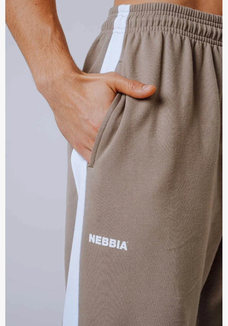 NEBBIA Relaxed fit tepláky POWER béžové